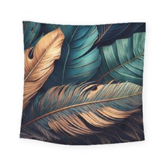 Ai Generated Leaves Foliage Plants Square Tapestry (small) by Ravend