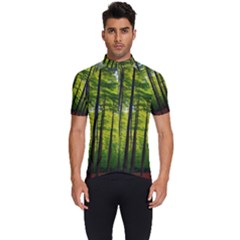 Green Forest Jungle Trees Nature Sunny Men s Short Sleeve Cycling Jersey by Ravend