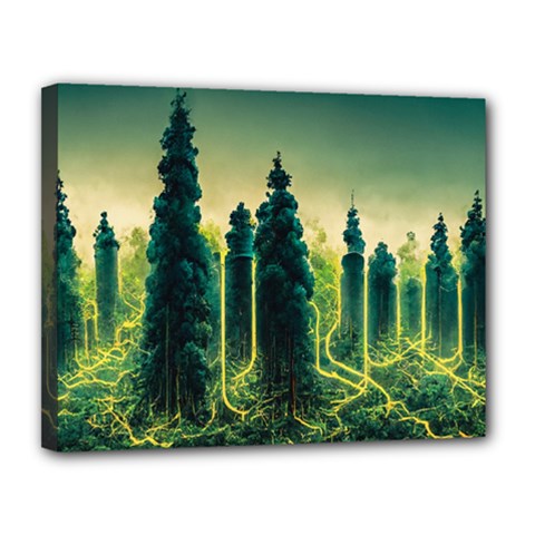 Ai Generated Soil Forest Crisis Nature Canvas 14  X 11  (stretched) by Ravend