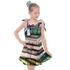 Liberty Cap Magic Mushroom Charm Kids  Tie Up Tunic Dress by GardenOfOphir