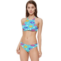 Fish Graphic Seamless Pattern Seamless Pattern Banded Triangle Bikini Set