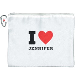 I Love Jennifer  Canvas Cosmetic Bag (xxxl) by ilovewhateva