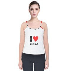 I Love Linda  Velvet Spaghetti Strap Top by ilovewhateva