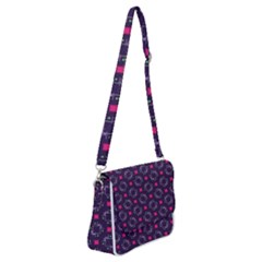 Geometric Pattern Retro Style Background Shoulder Bag With Back Zipper by Ravend