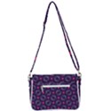 Geometric Pattern Retro Style Background Shoulder Bag with Back Zipper View3