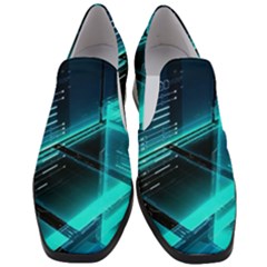 Background Patterns Geometric Glass Mirrors Women Slip On Heel Loafers