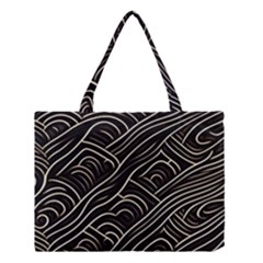 Black Coconut Color Wavy Lines Waves Abstract Medium Tote Bag