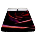 Purple Flower Rose Flower Black Background Fitted Sheet (King Size) View1