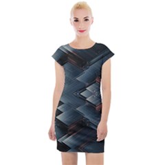 Background Pattern Geometric Glass Mirrors Cap Sleeve Bodycon Dress by Ravend