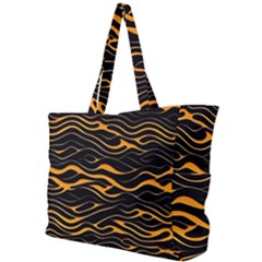 Waves Pattern Golden 3d Abstract Halftone Simple Shoulder Bag by Ravend