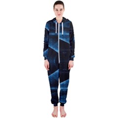 Technology Digital Business Polygon Geometric Hooded Jumpsuit (ladies) by Ravend