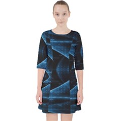 Technology Digital Business Polygon Geometric Quarter Sleeve Pocket Dress