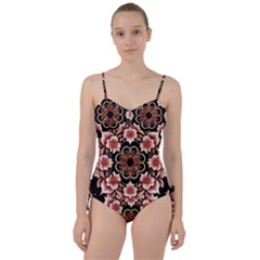 Floral Pattern Flowers Spiral Pattern Beautiful Sweetheart Tankini Set