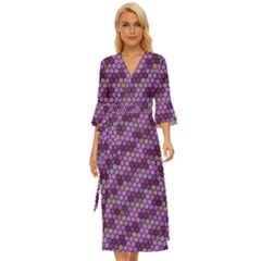 Pattern Seamless Design Decorative Hexagon Shapes Midsummer Wrap Dress