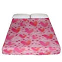 Valentine Romantic Love Watercolor Pink Pattern Texture Fitted Sheet (Queen Size) View1