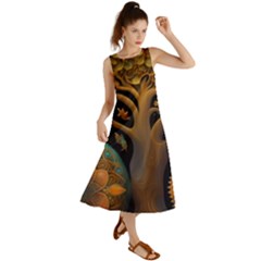 Trees Dream Generative Art Intricate Patterns Summer Maxi Dress