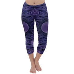 Gometric Shapes Geometric Pattern Purple Background Capri Winter Leggings 
