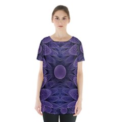 Gometric Shapes Geometric Pattern Purple Background Skirt Hem Sports Top by Ravend