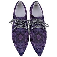 Gometric Shapes Geometric Pattern Purple Background Pointed Oxford Shoes by Ravend