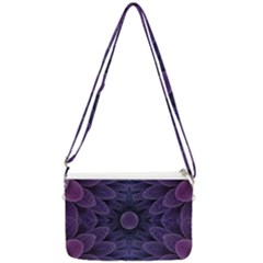 Gometric Shapes Geometric Pattern Purple Background Double Gusset Crossbody Bag by Ravend