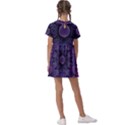 Gometric Shapes Geometric Pattern Purple Background Kids  Asymmetric Collar Dress View2