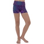 Geometric Shapes Geometric Pattern Flower Pattern Kids  Lightweight Velour Yoga Shorts