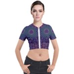 Geometric Shapes Geometric Pattern Flower Pattern Short Sleeve Cropped Jacket