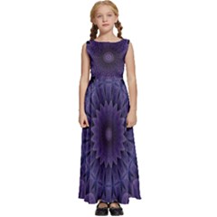 Shape Geometric Symmetrical Symmetry Kids  Satin Sleeveless Maxi Dress by Ravend