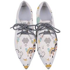 Art Pattern Design Wallpaper Background Print Pointed Oxford Shoes by Ravend