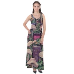 Spellbinding Mojo Mushroom Sleeveless Velour Maxi Dress by GardenOfOphir