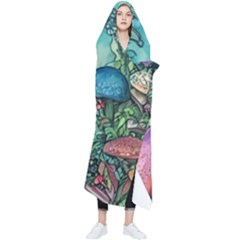 Sorcery And Spellwork With Mushrooms Wearable Blanket by GardenOfOphir