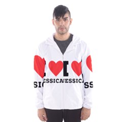 I Love Jessica Men s Hooded Windbreaker