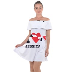I Love Jessica Off Shoulder Velour Dress