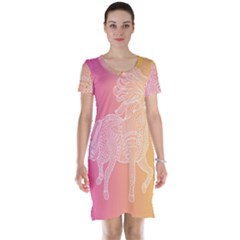 Unicorm Orange And Pink Short Sleeve Nightdress by lifestyleshopee