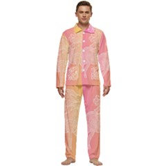 Unicorm Orange And Pink Men s Long Sleeve Velvet Pocket Pajamas Set by lifestyleshopee