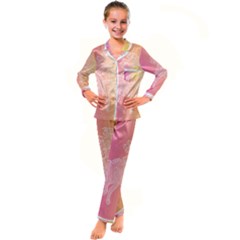 Unicorm Orange And Pink Kid s Satin Long Sleeve Pajamas Set by lifestyleshopee