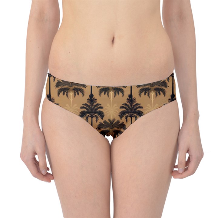 Ai Generated Camels Palm Trees Pattern Hipster Bikini Bottoms