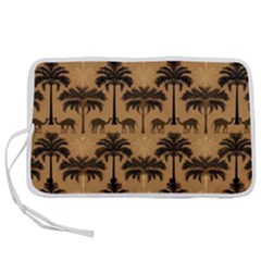 Ai Generated Camels Palm Trees Pattern Pen Storage Case (l) by Ravend