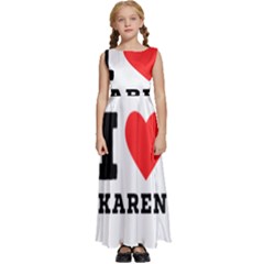 I Love Karen Kids  Satin Sleeveless Maxi Dress by ilovewhateva