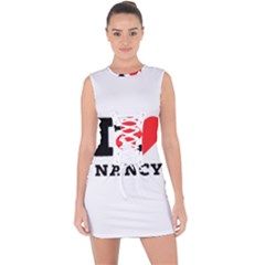 I Love Nancy Lace Up Front Bodycon Dress