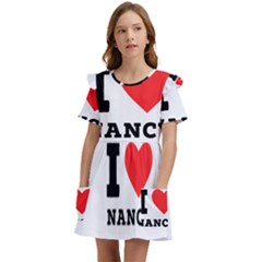 I Love Nancy Kids  Frilly Sleeves Pocket Dress by ilovewhateva