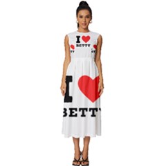 I Love Betty Sleeveless Round Neck Midi Dress