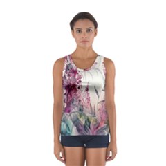 Ai Generated Flowers Watercolour Nature Plant Sport Tank Top 
