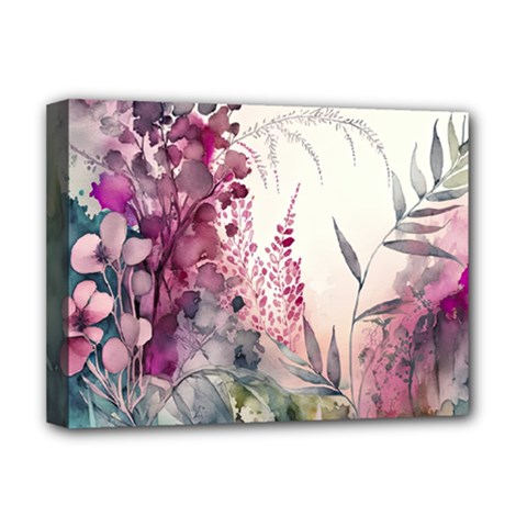 Ai Generated Flowers Watercolour Nature Plant Deluxe Canvas 16  X 12  (stretched) 