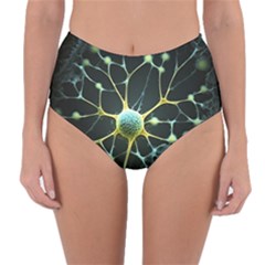 Ai Generated Neuron Network Connection Reversible High-waist Bikini Bottoms by Ravend