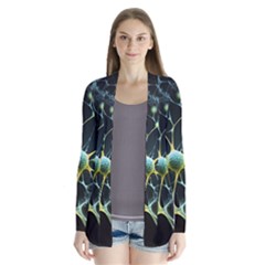 Ai Generated Neuron Network Connection Drape Collar Cardigan by Ravend