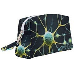 Ai Generated Neuron Network Connection Wristlet Pouch Bag (large)