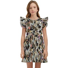 Mystic Geometry Abstract Print Kids  Winged Sleeve Dress by dflcprintsclothing