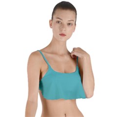 Teal Blue	 - 	layered Top Bikini Top by ColorfulSwimWear