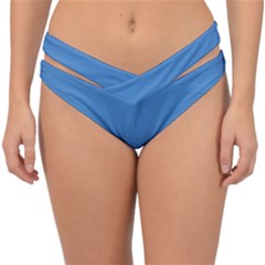 Silk Blue	 - 	double Strap Halter Bikini Bottoms by ColorfulSwimWear